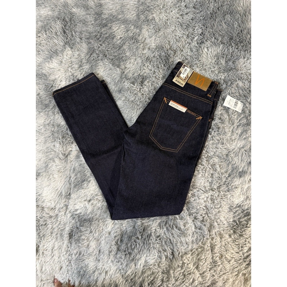 Nudie Jeans Co Men's NWT 30 X 32 Grim Tim Jean Dry True Navy Organic Cotton
